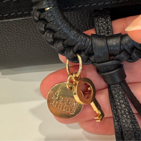 NWT | Large See By Chloe Joan Crossbody Bag | Black Leather and Suede | Dust Bag - Picture 8 of 17